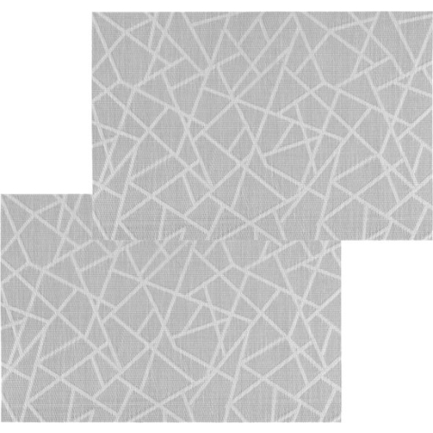 Set van 6x stuks placemats grijs grafische print - texaline - 45 x 30 cm - Onderleggers