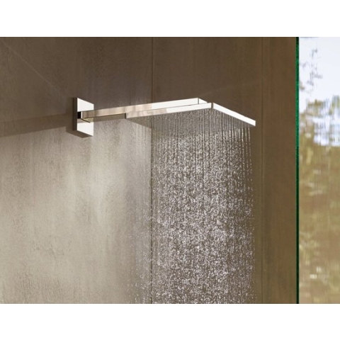 Hansgrohe Raindance E Square hoofddouche E300 1jet met douchearm 39cm 30x30cm brushed bronze