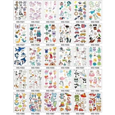 Tijdelijke tatoeages voor kinderen, 30 vellen, waterdicht, oplichtende dinosaurus, eenhoorn, zeemeermin, cartoon, tattoosticker