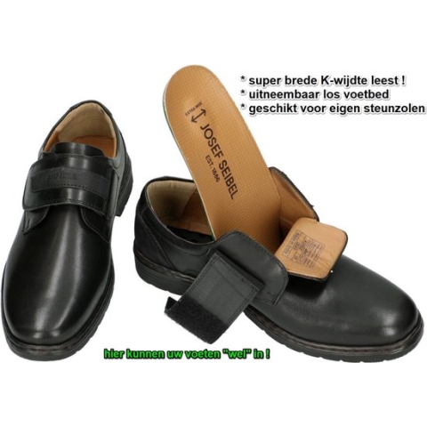 Josef Seibel -Heren - zwart - geklede lage schoenen - maat 45