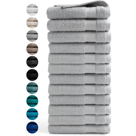 Handdoek Hotel Collectie - 12 stuks - 50x100 - licht grijs