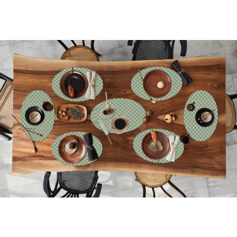 Placemats ovaal - Onderleggers - Ovale placemats - Sneeuwvlok - Winter - Vintage - Patroon - Kerst - 10 stuks - Kerst - Cadeau - Kerstcadeau voor mannen, vrouwen en kinderen