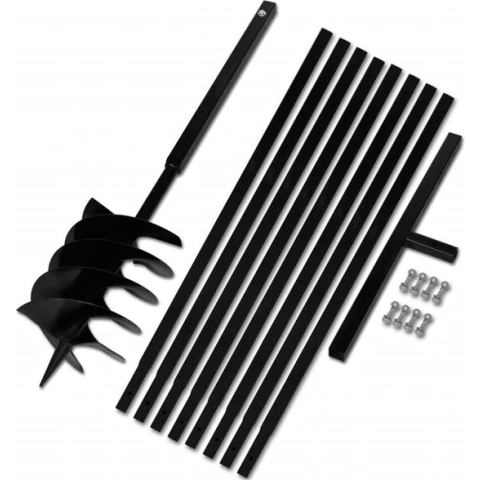 vidaXL-Grondboor-met-handvat-200-mm-en-verlengstukken-9-m-(staal)