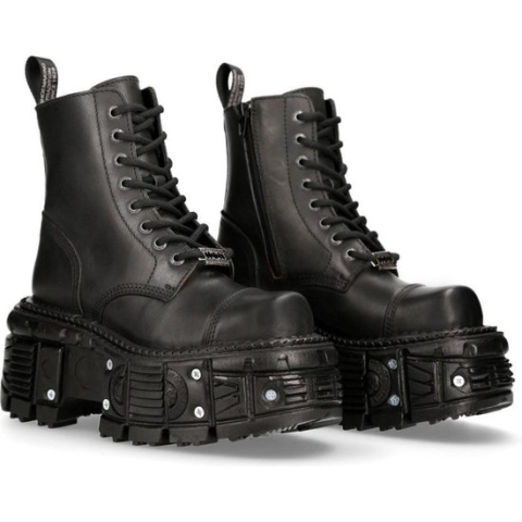 New Rock Plateau Laarzen -44 Shoes- M-TANK083-C1 Zwart/Zwart