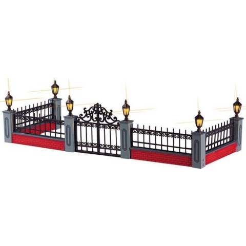 Lemax - Lighted Wrought Iron Fence -  Set/5 -  B/o (4.5v) - Kersthuisjes & Kerstdorpen