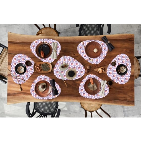Placemat organisch - Placemats organic - Onderleggers - Cube - Kubus - Patronen - 8 stuks