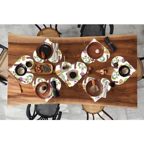 Onderleggers - Placemats - Placemats hartje - Wekker - Horloges - Stopwatch - Patronen - 10 stuks