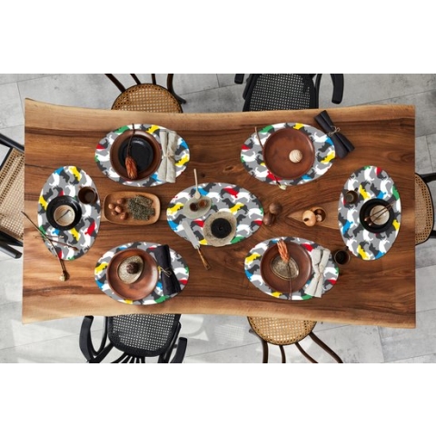 Placemats ovaal - Onderleggers - Ovale placemats - Honden - Teckel - Patronen - 8 stuks