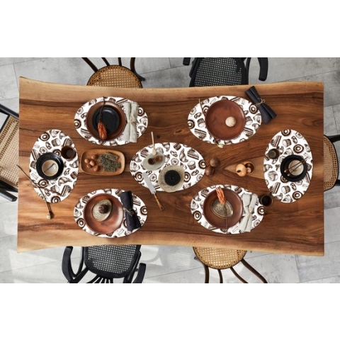 Placemats ovaal - Onderleggers - Ovale placemats - Brood - Patisserie - Vintage - Design - 8 stuks
