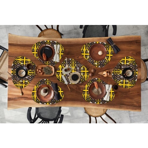 Placemat organisch - Placemats organic - Onderleggers - Afrika - Geometrie - Patronen - 8 stuks