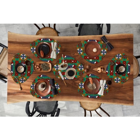 Placemat organisch - Placemats organic - Onderleggers - Afrika - Patronen - Abstract - Groen - 8 stuks