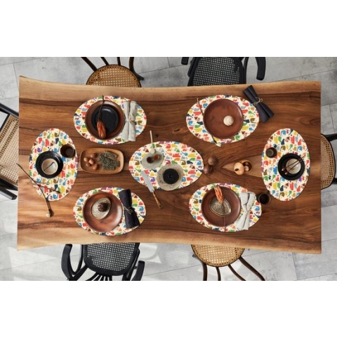 Placemats ovaal - Onderleggers - Ovale placemats - Patronen - Kraan - Boot - Jongens - Kinderen - Kids - 8 stuks