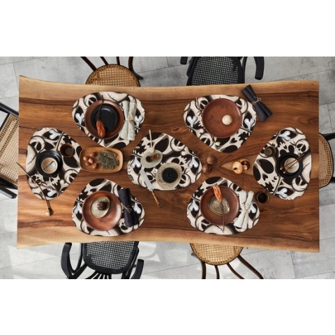 Placemat organisch - Placemats organic - Onderleggers - Skull - Halloween - Patronen - 8 stuks