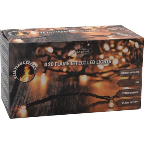 Svenska Living Kerstverlichting - 120 lampjes - warm-wit - met vlam - 900 cm - timer-dimmer