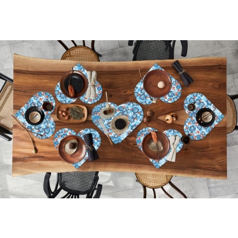 Onderleggers - Placemats - Placemats hartje - Hawaii - Bloemen - Patronen - Hibiscus - Zomer - 10 stuks