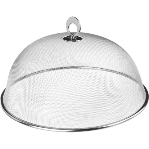 Vliegenkap/voedselkap RVS rond D30 cm - Eten/voedsel beschermen tegen ongedierte - Afdekkappen