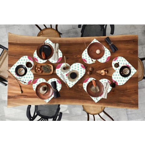Onderleggers - Placemats - Placemats hartje - Patronen - Cupcake - Eten - 8 stuks