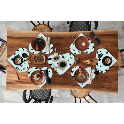 Onderleggers - Placemats - Placemats hartje - Zwaluwen - Vliegen - Patronen - 10 stuks