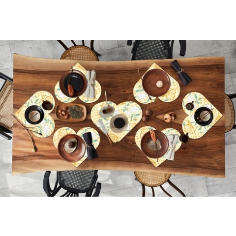 Onderleggers - Placemats - Placemats hartje - Bloemen - Zomer - Patronen - 10 stuks