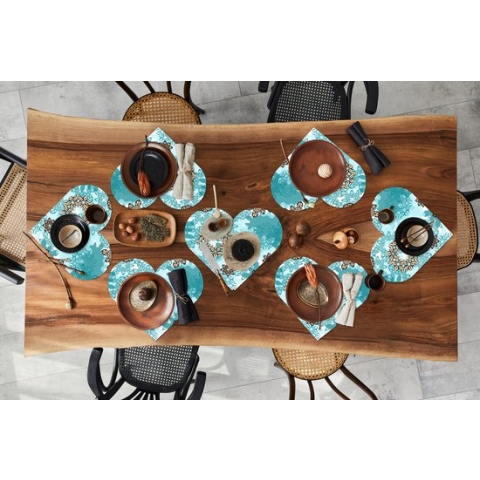 Onderleggers - Placemats - Placemats hartje - Tiener - Mandala - Patronen - 8 stuks