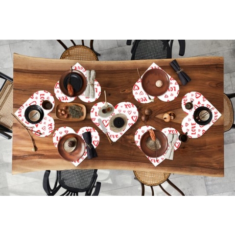 Onderleggers - Placemats - Placemats hartje - Love - Liefde - Liefdes cadeau - 8 stuks