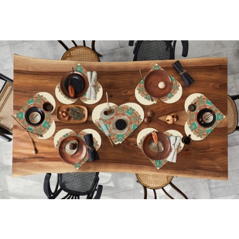 Onderleggers - Placemats - Placemats hartje - Mandala - Patronen - Pauw - 10 stuks