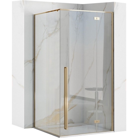 REA Fargo Gold Douchecabine met Draaideur 80 x 100 x 195 cm - 6 mm Glans Goud