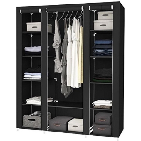 Bobbel Home - Opvouwbare Garderobe Kast - Met Kleding Ophangrail - 12 Opslag Planken