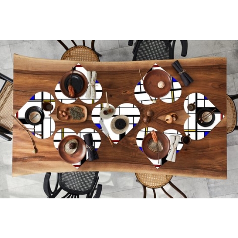 Onderleggers - Placemats - Placemats hartje - Patronen - Kunst - Abstract - 8 stuks