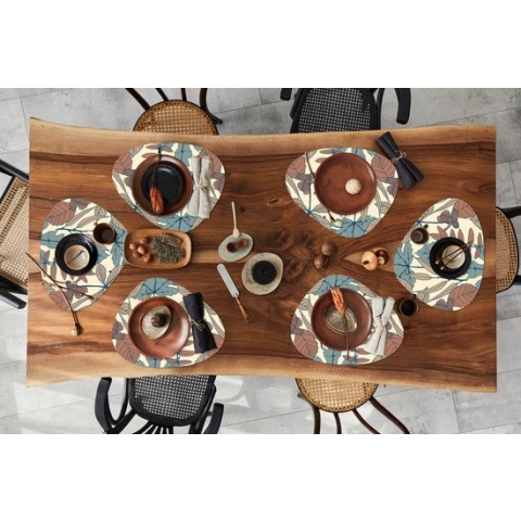 Placemat organisch - Placemats organic - Onderleggers - Herfst - Patronen - Bladeren - 6 stuks