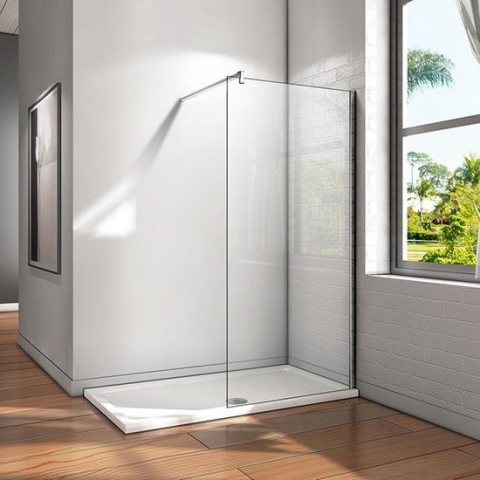 inloopdouche 65x195cm,douchescherm,90cm stabilisator,6mm helder veiligheidsglas nano easyclean antikalk,douchewand