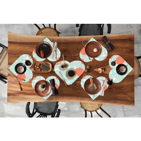 Onderleggers - Placemats - Placemats hartje - Patroon - Vis - Japan - Dier - 10 stuks