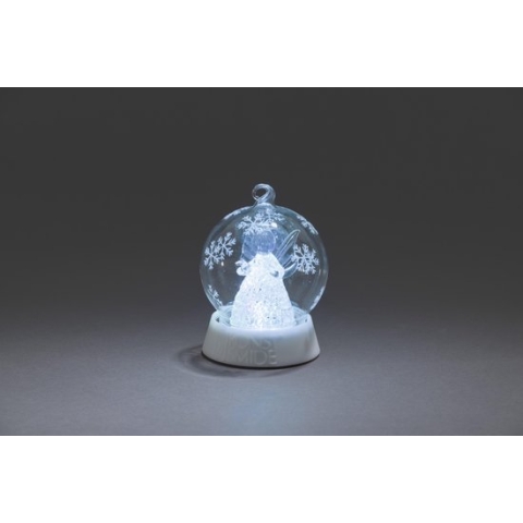 Konstsmide 3409 - Kerstdecoratie - 1 lamps LED glasbol engel autom kleurwissel - 6u timer - op batterij - voor binnen - multi