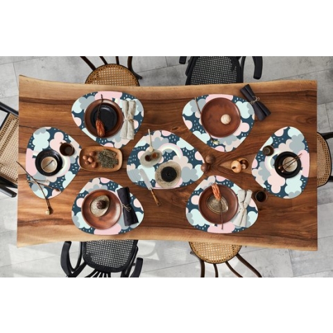 Placemat organisch - Placemats organic - Onderleggers - Regenboog - Wolk - Regen - Kinderen - Patronen - 10 stuks