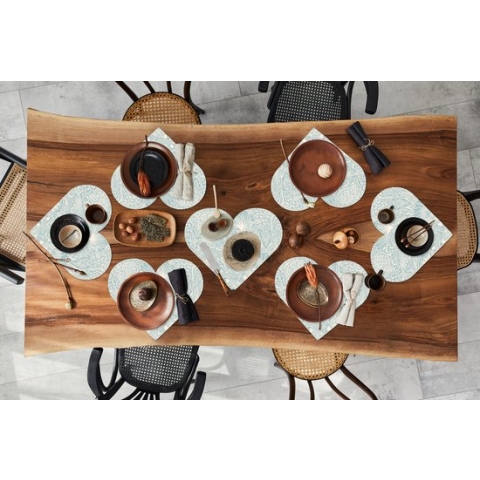 Onderleggers - Placemats - Placemats hartje - Koraal - Hart - Zeewier - Vis - Patroon - 8 stuks
