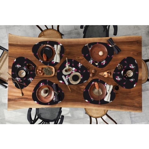 Placemat organisch - Placemats organic - Onderleggers - Meiden - Skull - Rozen - Patronen - Girl - Kids - Kinderen - Meisje - 8 stuks