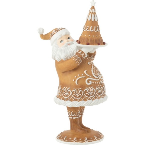 J-Line Peperkoek Kerstman Cake Resine Bruin