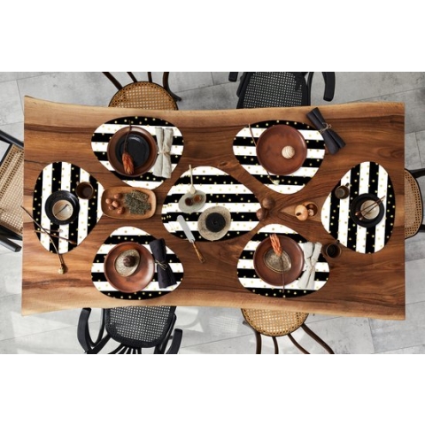 Placemat organisch - Placemats organic - Onderleggers - Sterren - Goud - Confetti - Patronen - 10 stuks