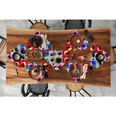 Onderleggers - Placemats - Placemats hartje - Patronen - Hond - Mopshond - Jongens - Meisjes - Kinderen - Kind - 10 stuks