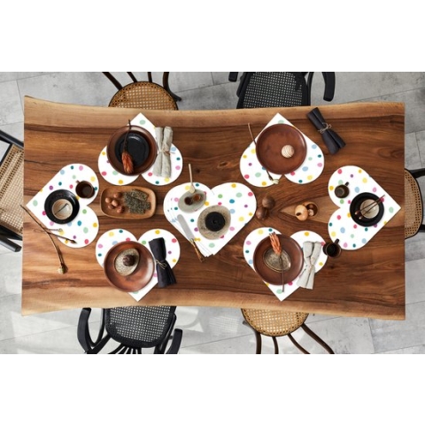 Onderleggers - Placemats - Placemats hartje - Confetti - Stippen - Patroon - 10 stuks