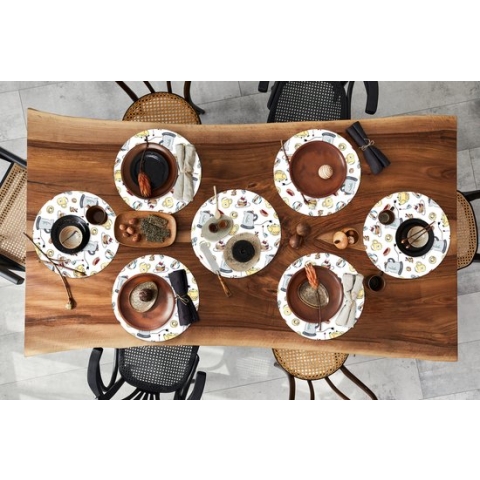 Ronde placemats - Onderlegger - Placemats rond - Patronen - Thee - Taart - High tea - 8 stuks