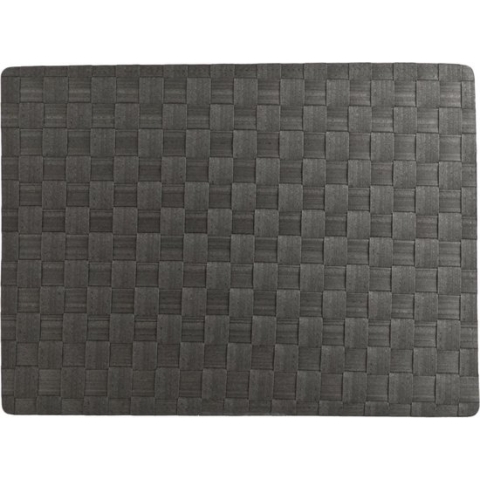 4x Rechthoekige placemats donkergrijs geweven/gevlochten 30 x 40 cm - Placemats/onderleggers - Keukenbenodigdheden - Tafeldecoratie