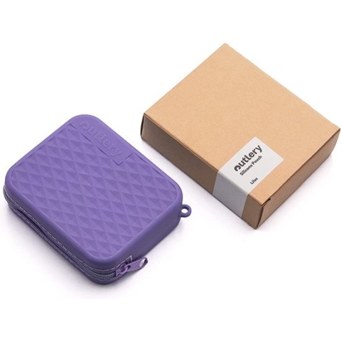 Outlery® - Siliconen Hoes voor Reisbestek, beschermt en vervoert uw kampeerbestek, vaatwasserbestendig, paars, excl. bestek