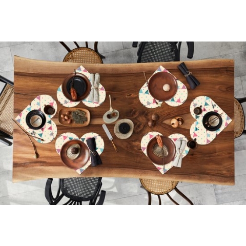 Onderleggers - Placemats - Placemats hartje - Slingers - Patronen - Pastel - 6 stuks