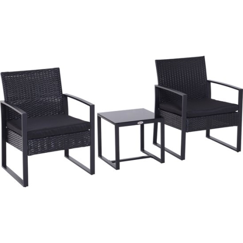 Outsunny Poly-rotan zitgroep 5-delig Tuinset met kussens tuin 863-012-1