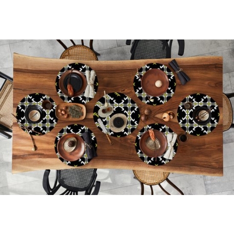 Ronde placemats - Onderlegger - Placemats rond - Glas in lood - Abstract - Patronen - 10 stuks