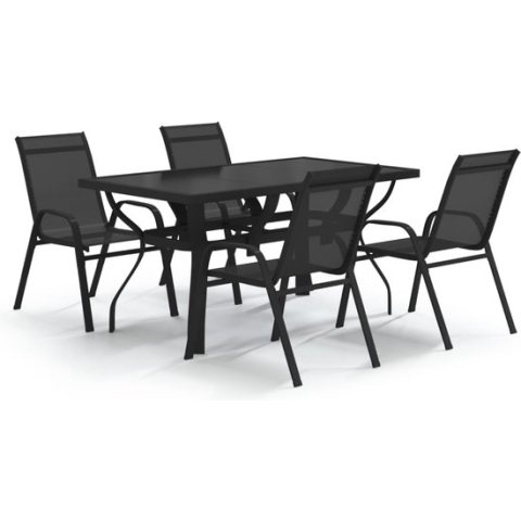 vidaXL-5-delige-Tuinset-zwart