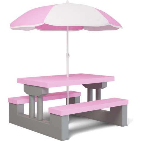 Spielwerk Kinder Tuinset – Incl. Parasol UV-bescherming - Roze Grijs