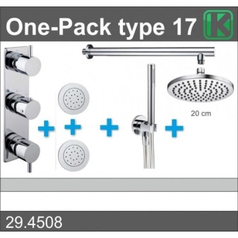 Wiesbaden Regendouche - Type 17 - Inbouw - Complete set - ø 20 cm