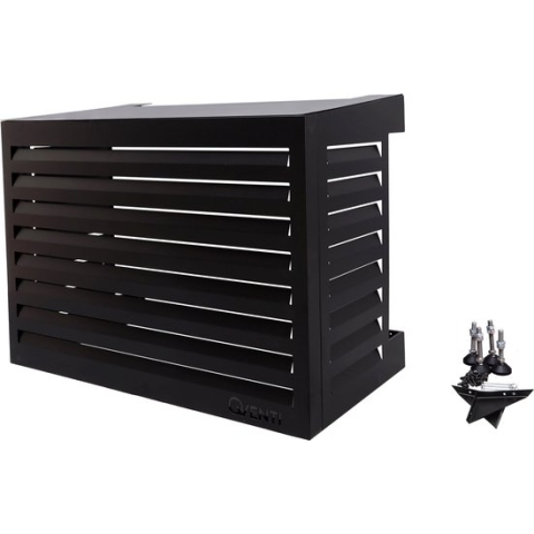 QVENTI - airco & warmtepomp buitenunit omkasting - 100x75x50cm - Zwart - 5 jaar garantie